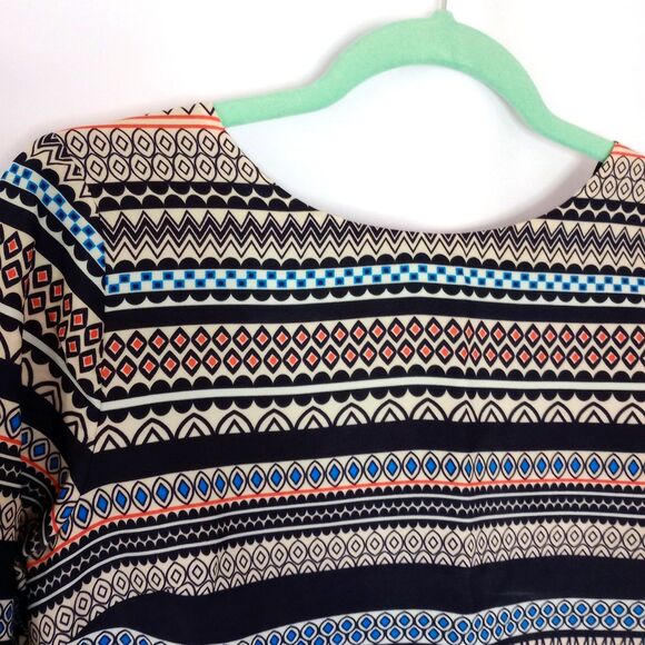 J.Crew Retro Mini Shift Dress 3/4 Sleeves Colorful Striped Lined sz: 4 - Picture 5 of 6